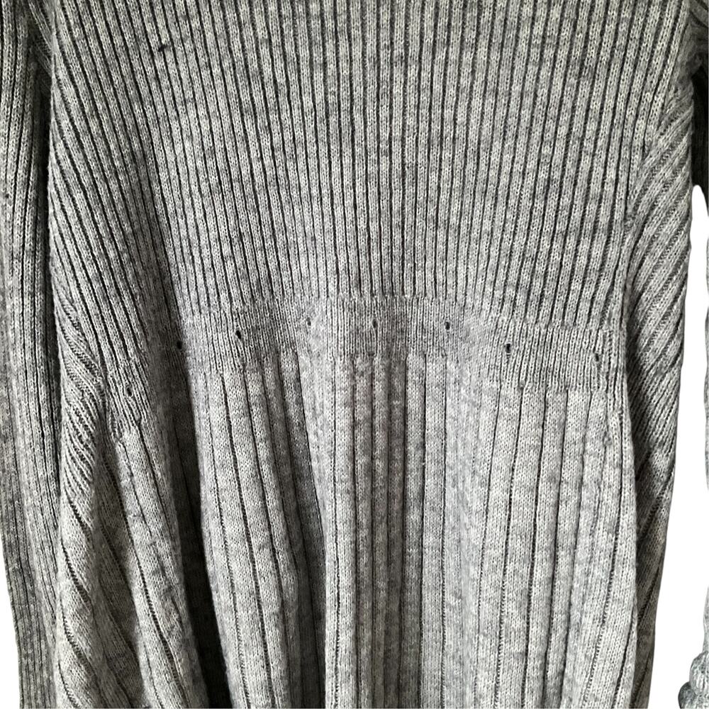 Gray Ribbed Ruffle Cardigan Sweater: Y2K, Modern - Picture 5 of 9